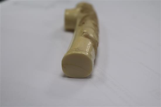 A Japanese ivory cane handle